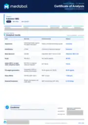 5-Amino-1MQ 50 mg batch coa: first page, low-resolution preview