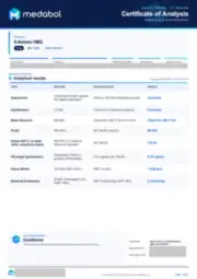 5-Amino-1MQ 5 mg batch coa: first page, low-resolution preview