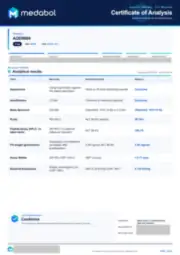 AOD9604 2 mg batch coa: first page, low-resolution preview