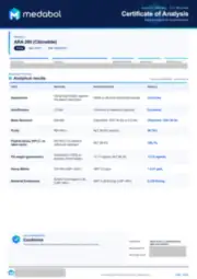 ARA 290 (Cibinetide) 10 mg batch coa: first page, low-resolution preview