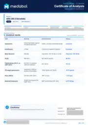 ARA 290 (Cibinetide) 15 mg batch coa: first page, low-resolution preview