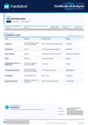 ARA 290 (Cibinetide) 16 mg batch coa: first page, low-resolution preview