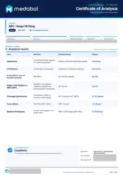 BPC 15mg+TB15mg 30 mg batch coa: first page, low-resolution preview