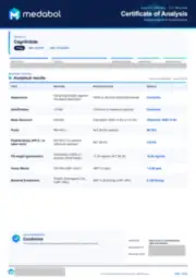 Cagrilintide 10 mg batch coa: first page, low-resolution preview
