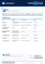 CagriSema 20 mg batch coa: first page, low-resolution preview