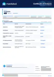 Dulaglutide 10 mg batch coa: first page, low-resolution preview