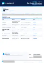 Dulaglutide 5 mg batch coa: first page, low-resolution preview