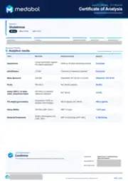 Glutathione 400 mg batch coa: first page, low-resolution preview