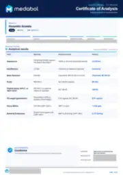 Hexarelin Acetate 5 mg batch coa: first page, low-resolution preview