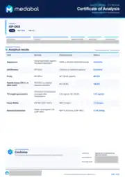 IGF-DES 2 mg batch coa: first page, low-resolution preview