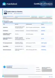 KLOW (BPC+GHK-Cu+TB+KPV) 80 mg batch coa: first page, low-resolution preview
