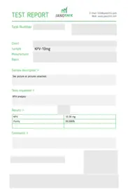 KPV 10 mg customer-shared report: first page, low-resolution preview