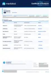 Semaglutide 2 mg batch coa: first page, low-resolution preview