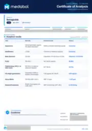 Semaglutide 5 mg batch coa: first page, low-resolution preview