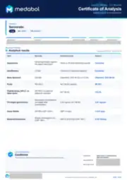 Sermorelin 2 mg batch coa: first page, low-resolution preview