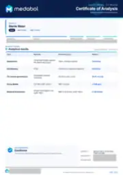 Sterile Water 30 mL batch coa: first page, low-resolution preview