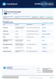 TB-500 (Thymosin Beta-4, full-length) 10 mg batch coa: first page, low-resolution preview