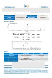 TB-500 (Thymosin Beta-4, full-length) 10 mg third-party test report: first page, low-resolution preview