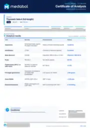 TB-500 (Thymosin Beta-4, full-length) 2 mg batch coa: first page, low-resolution preview