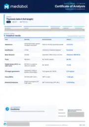 TB-500 (Thymosin Beta-4, full-length) 5 mg batch coa: first page, low-resolution preview